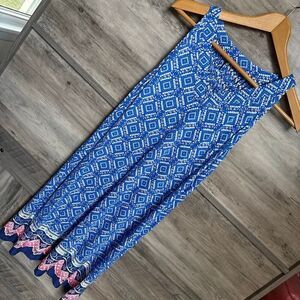 Skies Are Blue Pattered Dress Blue White Pink Women's S NWT New